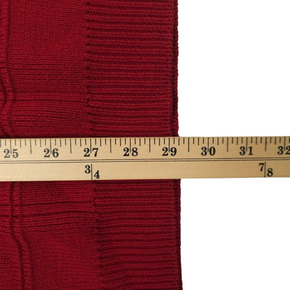 Arrow Windowpane Crewneck Sweater Mens Size Large Tall Red Cotton Long Sleeve - Picture 6 of 15